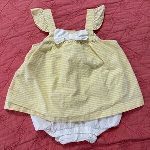 Janie and Jack Yellow Striped Infant Dress Set